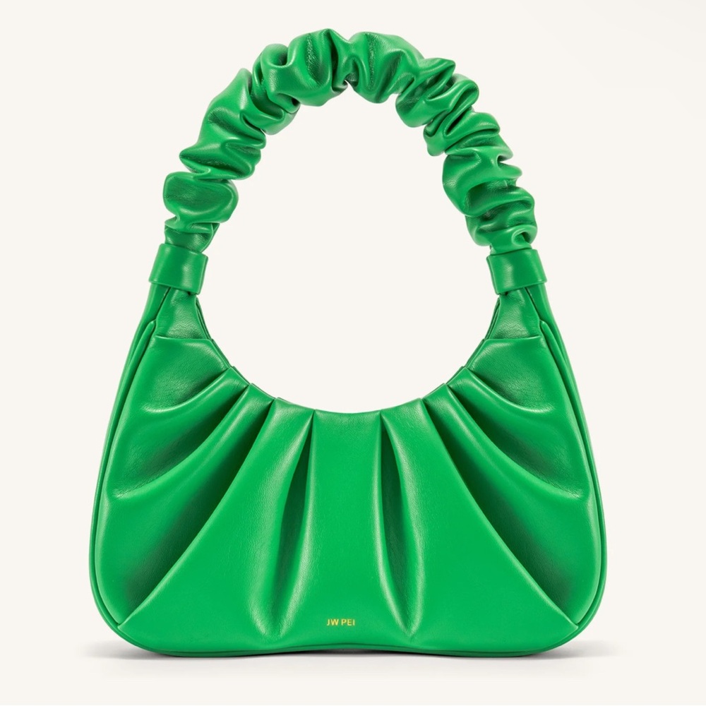 Gabbi Ruched Hobo Handbag - Grass Green